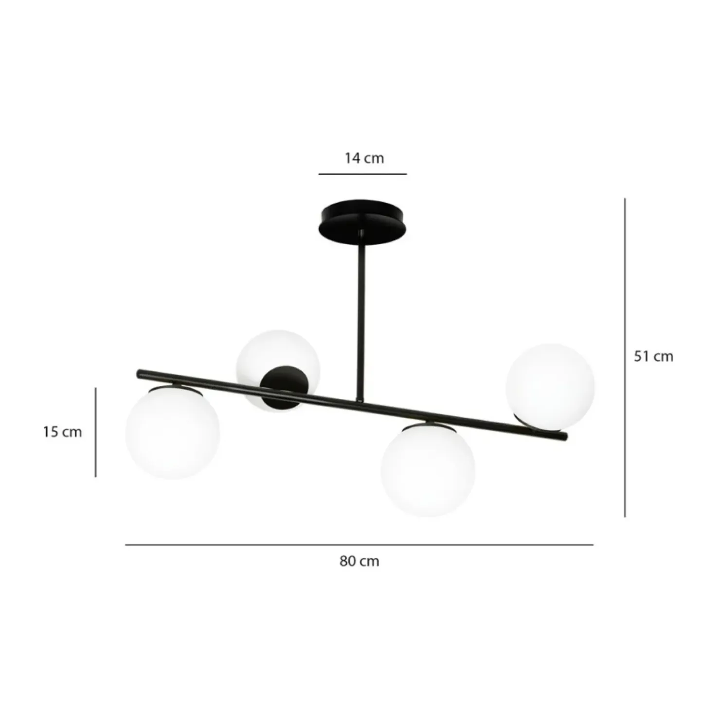 Store Sklep Kaja Czarna lampa sufitowa do korytarza 1020/4 BIOR | Kaja Oświetlenie