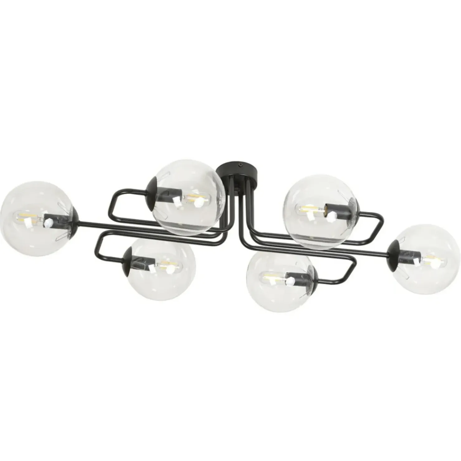 Flash Sale Sklep Kaja Czarna lampa sufitowa klosze w kształcie kul 831/6A | Kaja Oświetlenie