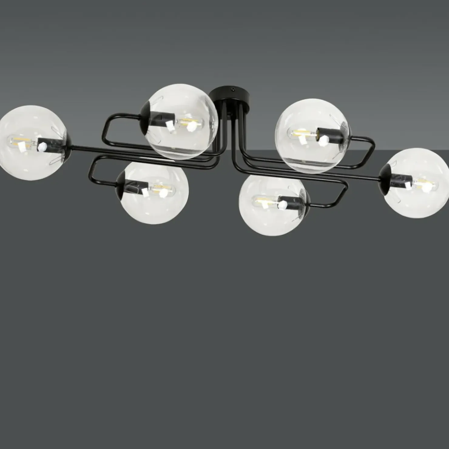 Flash Sale Sklep Kaja Czarna lampa sufitowa klosze w kształcie kul 831/6A | Kaja Oświetlenie