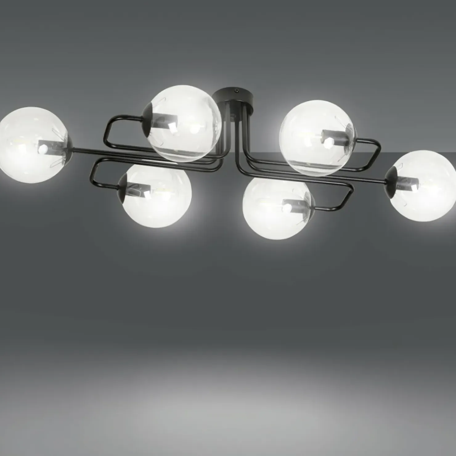 Flash Sale Sklep Kaja Czarna lampa sufitowa klosze w kształcie kul 831/6A | Kaja Oświetlenie