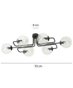 Flash Sale Sklep Kaja Czarna lampa sufitowa klosze w kształcie kul 831/6A | Kaja Oświetlenie