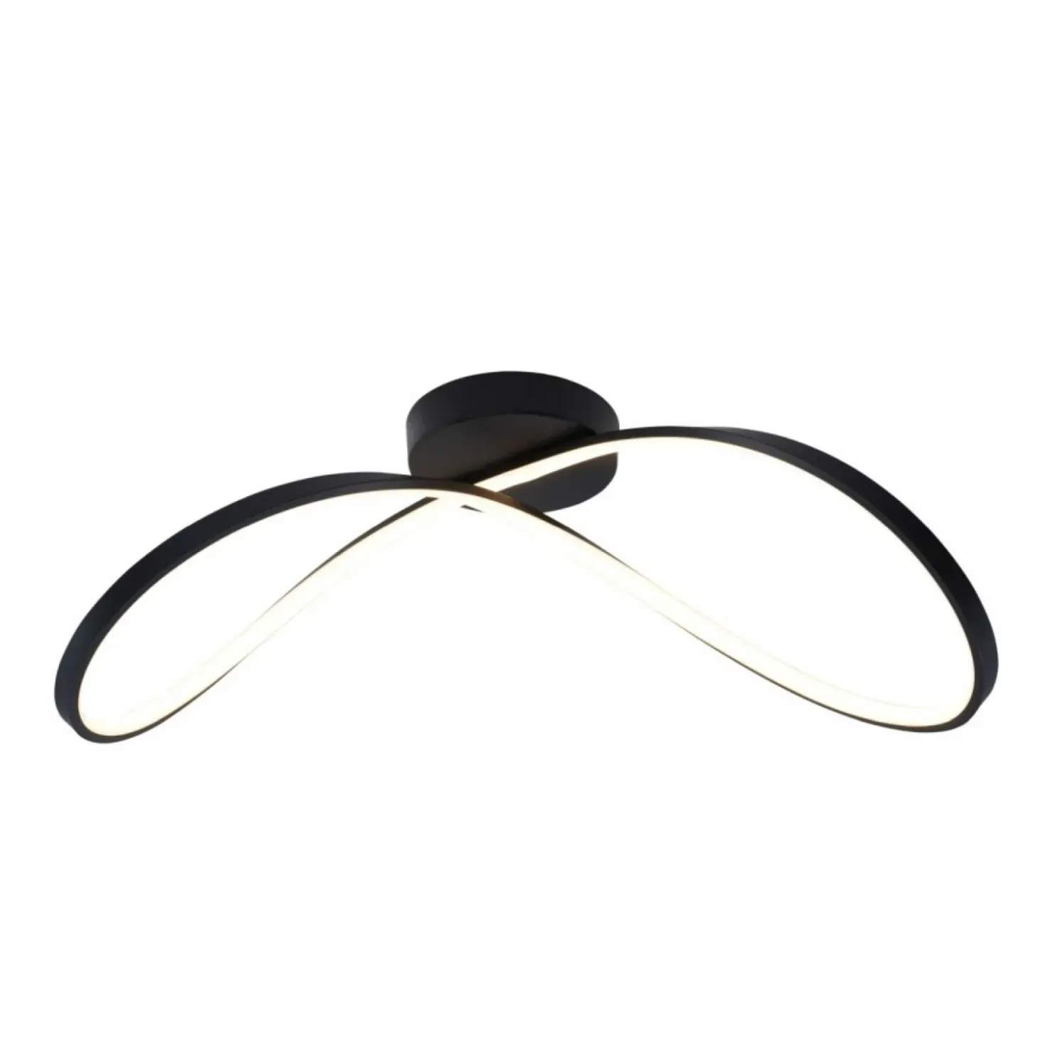 Czarna lampa sufitowa LED, ozdobna wstążka 19600C-BK ERDA | Kaja*Sklep Kaja Best