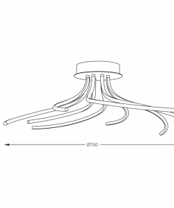 Czarna lampa sufitowa LED, nietypowy kształt 2200012-BK DIOGO | Kaja*Sklep Kaja Sale