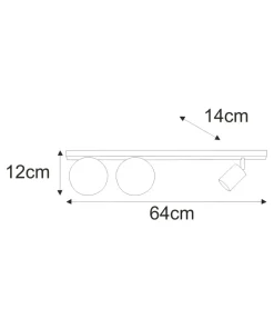 Best Sale Sklep Kaja Czarna lampa sufitowa, listwa na trzy żarówki K-5490 z serii SWING