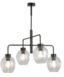 Shop Sklep Kaja Czarna lampa sufitowa na sztywnym zwisie 1164/4 LUKKA | Kaja