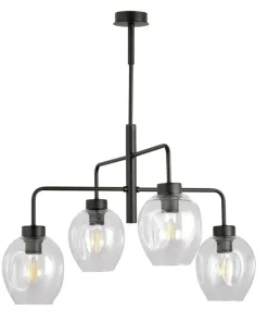 Shop Sklep Kaja Czarna lampa sufitowa na sztywnym zwisie 1164/4 LUKKA | Kaja
