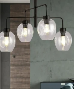 Shop Sklep Kaja Czarna lampa sufitowa na sztywnym zwisie 1164/4 LUKKA | Kaja
