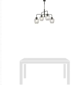 Shop Sklep Kaja Czarna lampa sufitowa na sztywnym zwisie 1164/4 LUKKA | Kaja