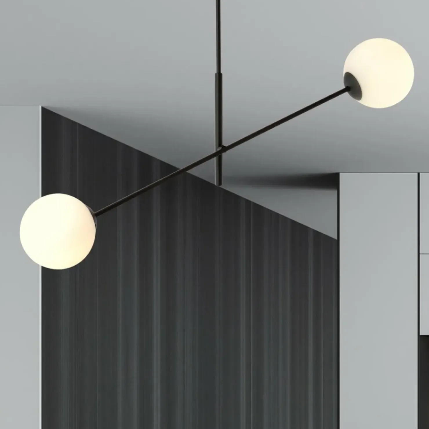Sale Sklep Kaja Czarna lampa sufitowa z białymi kulami 1169/2 LINEAR | Kaja