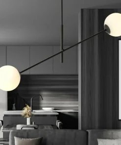 Sale Sklep Kaja Czarna lampa sufitowa z białymi kulami 1169/2 LINEAR | Kaja