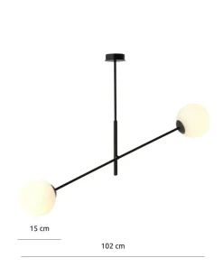 Sale Sklep Kaja Czarna lampa sufitowa z białymi kulami 1169/2 LINEAR | Kaja