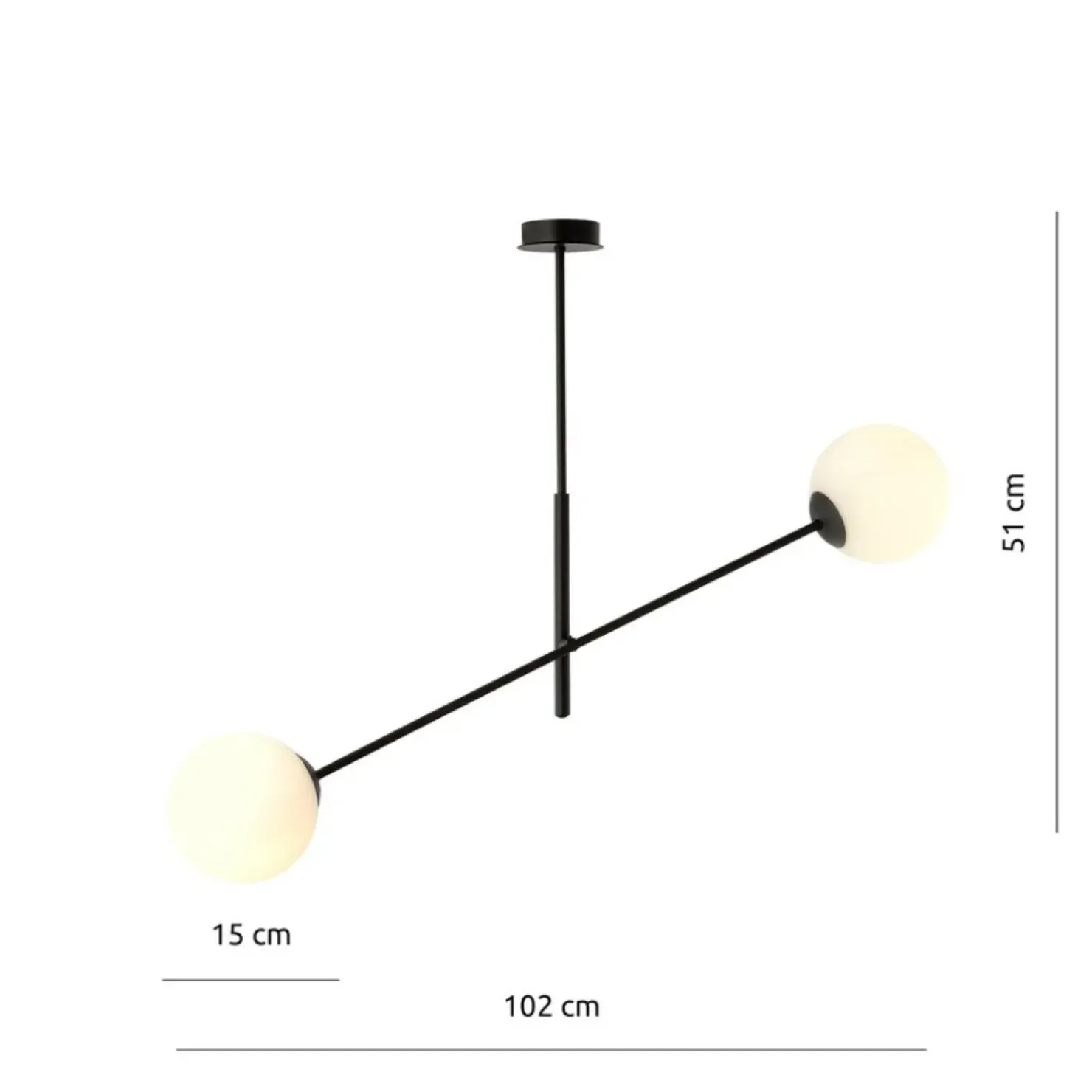 Sale Sklep Kaja Czarna lampa sufitowa z białymi kulami 1169/2 LINEAR | Kaja