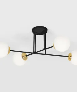 Best Sale Sklep Kaja Czarna lampa sufitowa z białymi kloszami K-4914 ISLA | Kaja