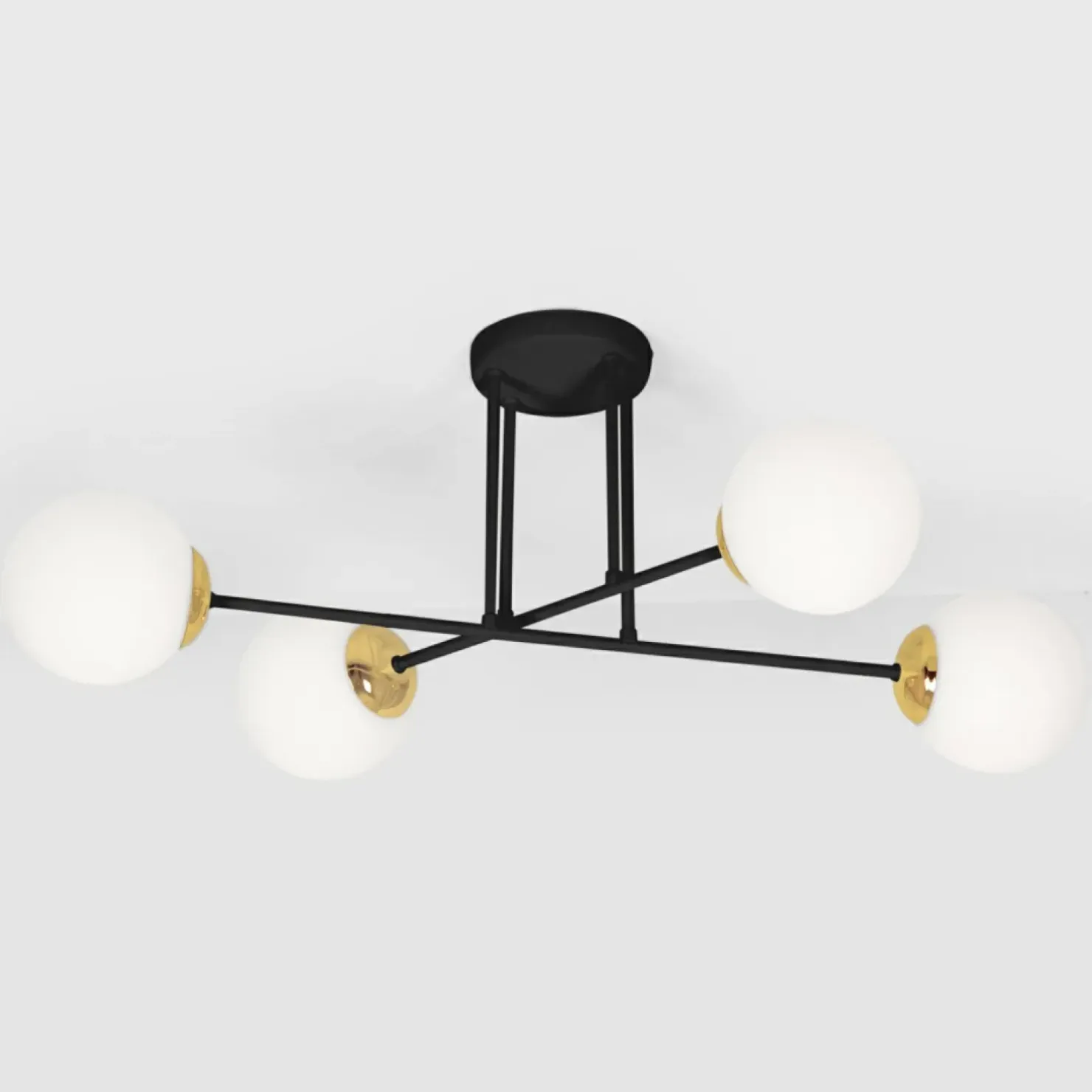 Best Sale Sklep Kaja Czarna lampa sufitowa z białymi kloszami K-4914 ISLA | Kaja