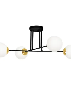 Best Sale Sklep Kaja Czarna lampa sufitowa z białymi kloszami K-4914 ISLA | Kaja