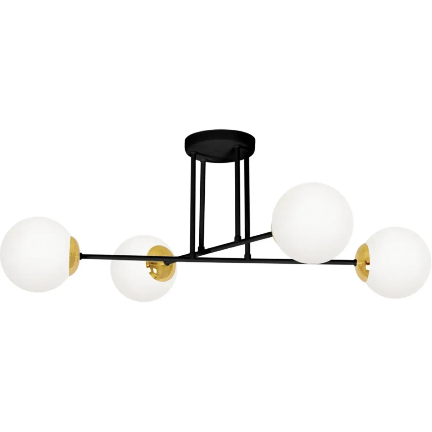 Best Sale Sklep Kaja Czarna lampa sufitowa z białymi kloszami K-4914 ISLA | Kaja
