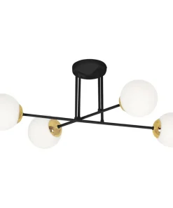 Best Sale Sklep Kaja Czarna lampa sufitowa z białymi kloszami K-4914 ISLA | Kaja