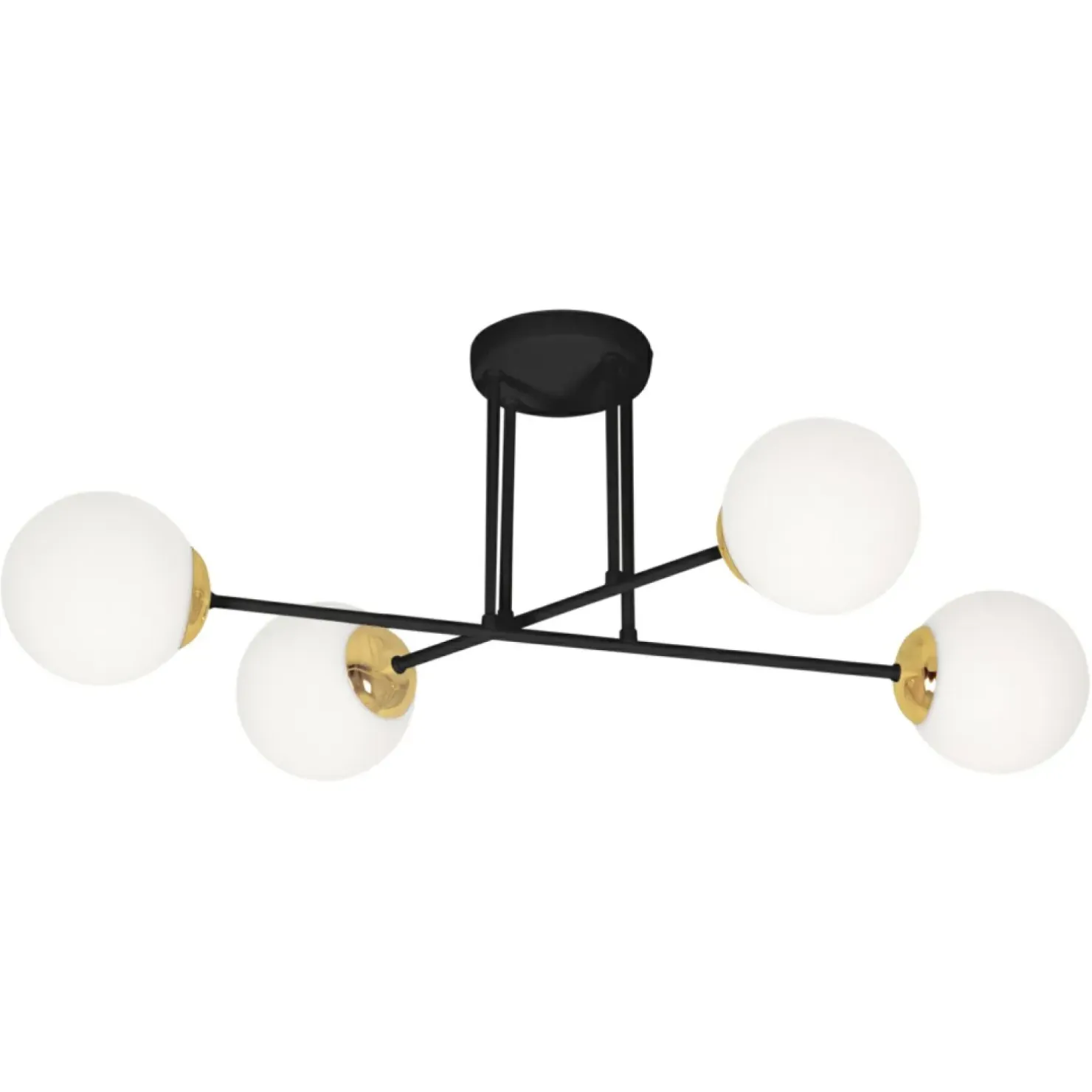 Best Sale Sklep Kaja Czarna lampa sufitowa z białymi kloszami K-4914 ISLA | Kaja