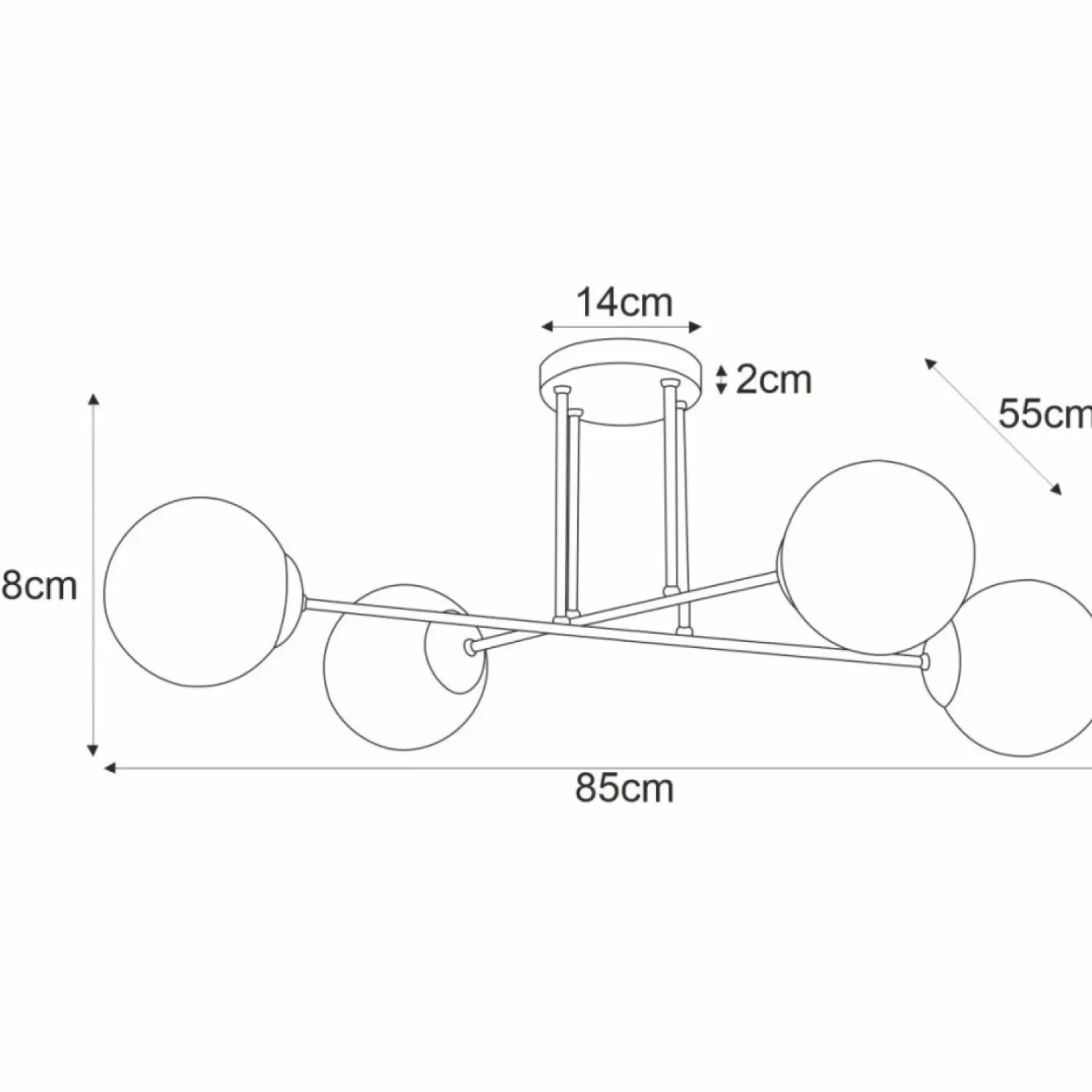 Best Sale Sklep Kaja Czarna lampa sufitowa z białymi kloszami K-4914 ISLA | Kaja