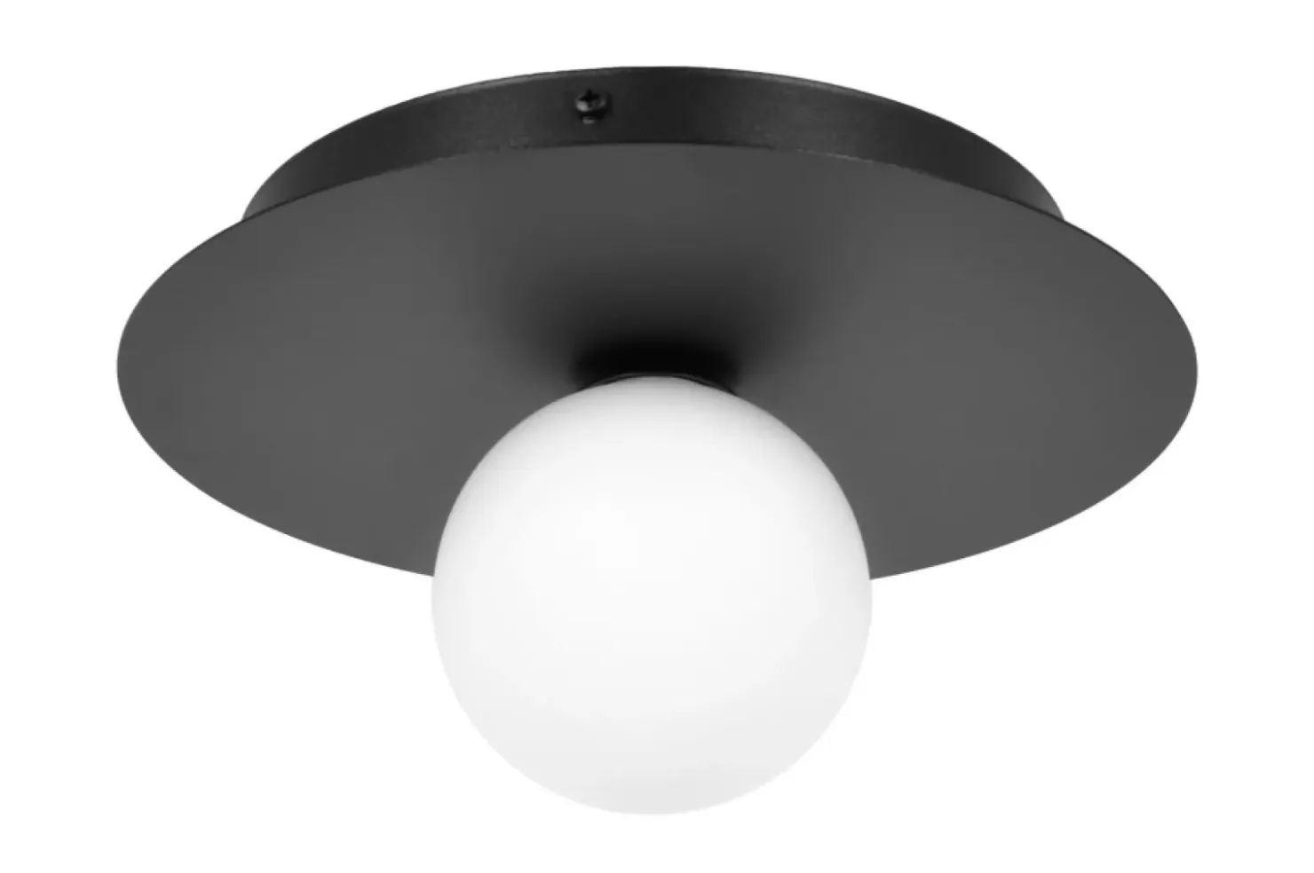 Czarna lampa sufitowa z białym kloszem ⌀10 cm K-5438 z serii ROBIN*Sklep Kaja Hot