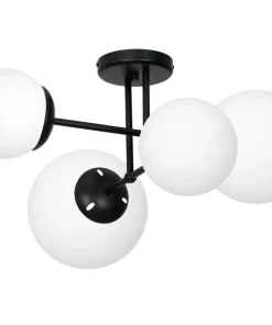 Store Sklep Kaja Czarna lampa sufitowa z białymi kloszami MLP6527 LIMA | Kaja
