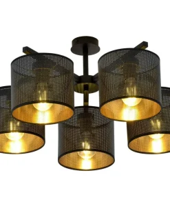 Czarna lampa sufitowa z dwukolorowymi abażurami 1144/5 JORDAN | Kaja*Sklep Kaja Outlet