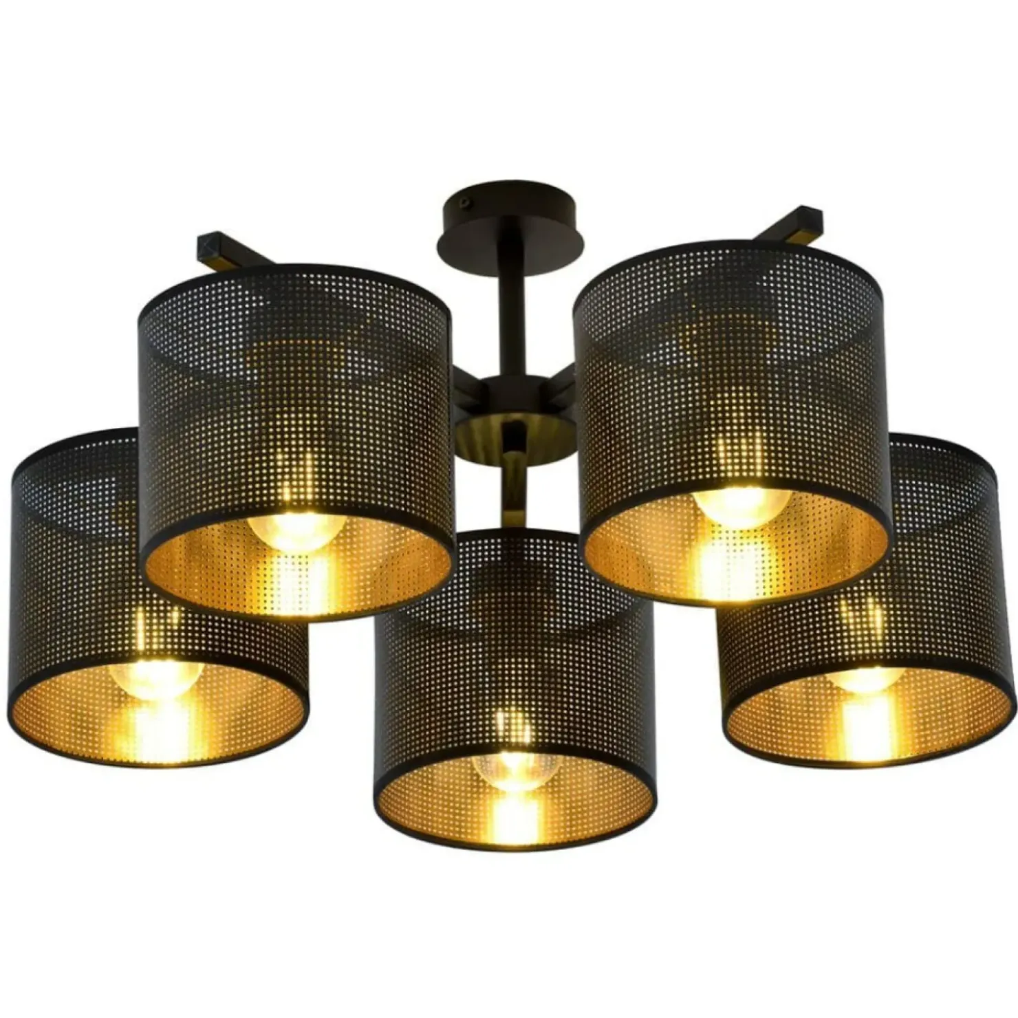 Czarna lampa sufitowa z dwukolorowymi abażurami 1144/5 JORDAN | Kaja*Sklep Kaja Outlet