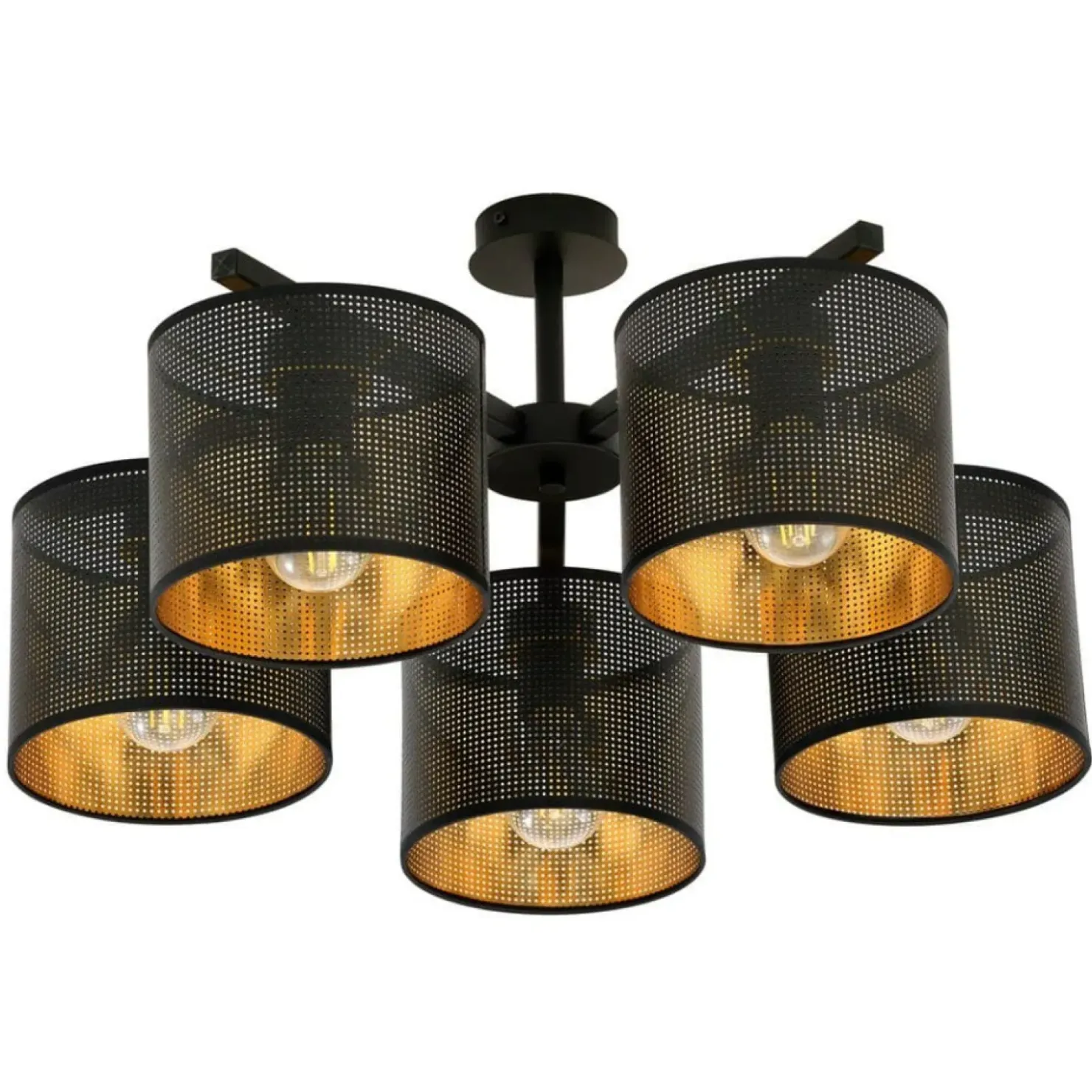 Czarna lampa sufitowa z dwukolorowymi abażurami 1144/5 JORDAN | Kaja*Sklep Kaja Outlet