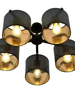Czarna lampa sufitowa z dwukolorowymi abażurami 1144/5 JORDAN | Kaja*Sklep Kaja Outlet