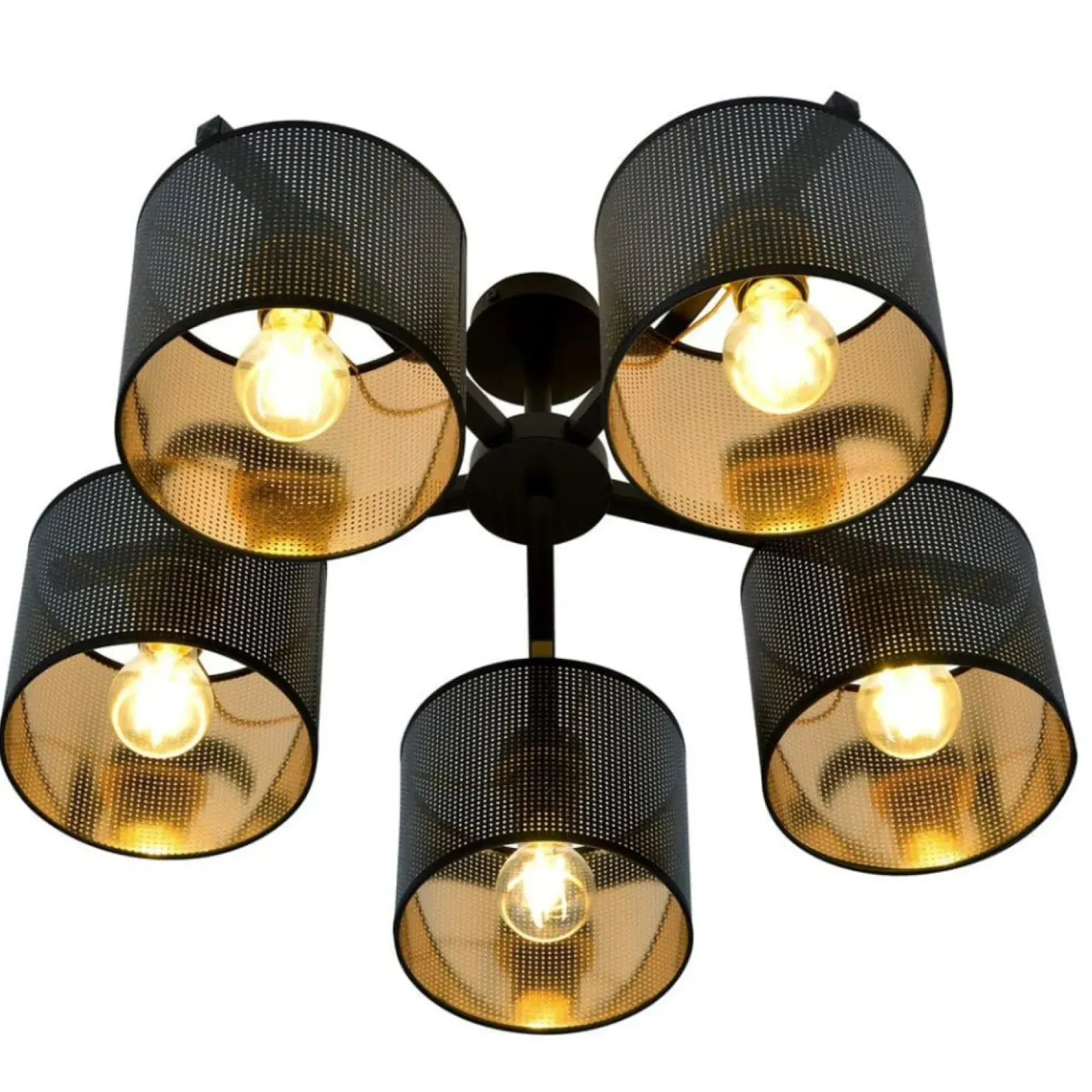 Czarna lampa sufitowa z dwukolorowymi abażurami 1144/5 JORDAN | Kaja*Sklep Kaja Outlet