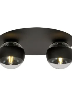Flash Sale Sklep Kaja Czarna lampa sufitowa z dwoma kloszami 1129/2 SOLAR | Kaja Oświetlenie