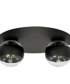 Flash Sale Sklep Kaja Czarna lampa sufitowa z dwoma kloszami 1129/2 SOLAR | Kaja Oświetlenie