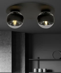Flash Sale Sklep Kaja Czarna lampa sufitowa z dwoma kloszami 1129/2 SOLAR | Kaja Oświetlenie
