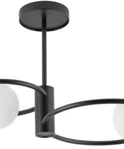 Shop Sklep Kaja Czarna lampa sufitowa z dwoma białymi kloszami SIG 33462 z serii AQUA