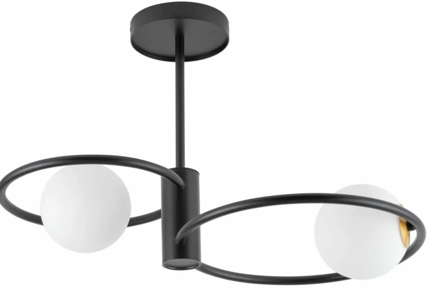 Shop Sklep Kaja Czarna lampa sufitowa z dwoma białymi kloszami SIG 33462 z serii AQUA