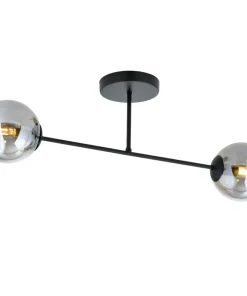 Best Sale Sklep Kaja Czarna lampa sufitowa z grafitowymi kloszami 1245/2 z serii ROMA