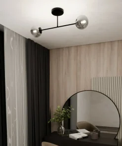 Best Sale Sklep Kaja Czarna lampa sufitowa z grafitowymi kloszami 1245/2 z serii ROMA