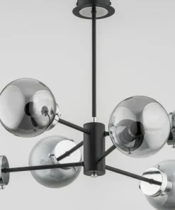 Discount Sklep Kaja Czarna lampa sufitowa z grafitowymi kloszami AL 62117 | Kaja