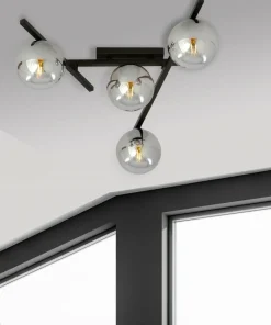 Czarna lampa sufitowa z kloszami, do sypialni 1104/4 SMART | Kaja*Sklep Kaja Fashion