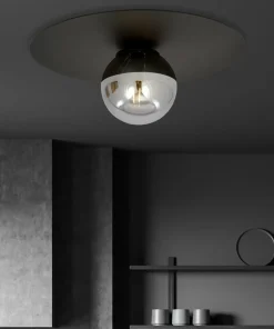 Sale Sklep Kaja Czarna lampa sufitowa z lustrzanym kloszem 1128/1 SOLAR | Kaja