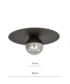 Sale Sklep Kaja Czarna lampa sufitowa z lustrzanym kloszem 1128/1 SOLAR | Kaja
