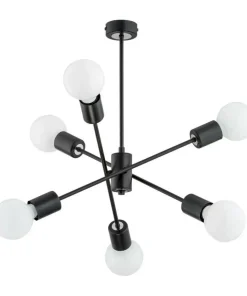 Flash Sale Sklep Kaja Czarna lampa sufitowa z odsłoniętymi żarówkami AL 60813 MADI | Kaja