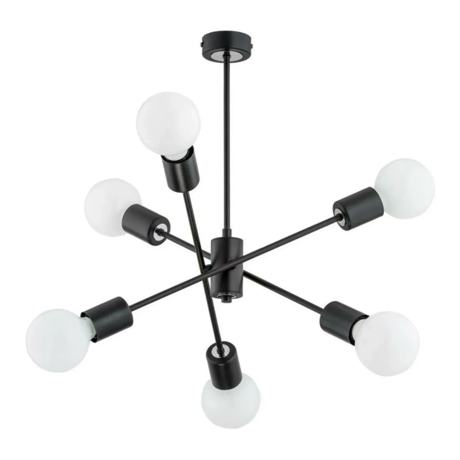 Flash Sale Sklep Kaja Czarna lampa sufitowa z odsłoniętymi żarówkami AL 60813 MADI | Kaja
