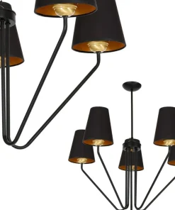 Best Sale Sklep Kaja Czarna lampa sufitowa z ozdobnymi abażurami MLP4913 z serii VICTORIA | Kaja Oświ