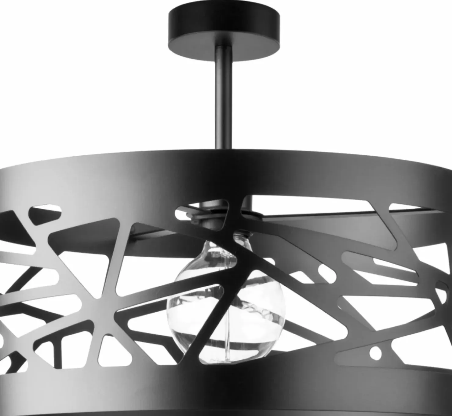 Best Sale Sklep Kaja Czarna lampa sufitowa z ozdobnym abażurem SIG 31232 z serii MODUŁ FREZ czarny