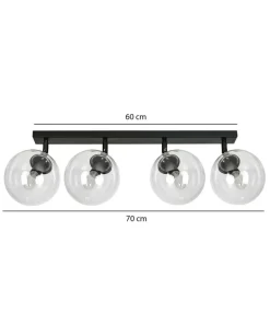 Hot Sklep Kaja Czarna lampa sufitowa z regulowanymi kloszami 776/4 | Kaja Oświetlenie