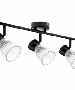 Outlet Sklep Kaja Czarna lampa sufitowa z ryflowanymi kloszami ML9972 BEST | Kaja