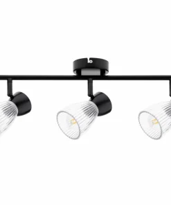 Outlet Sklep Kaja Czarna lampa sufitowa z ryflowanymi kloszami ML9972 BEST | Kaja