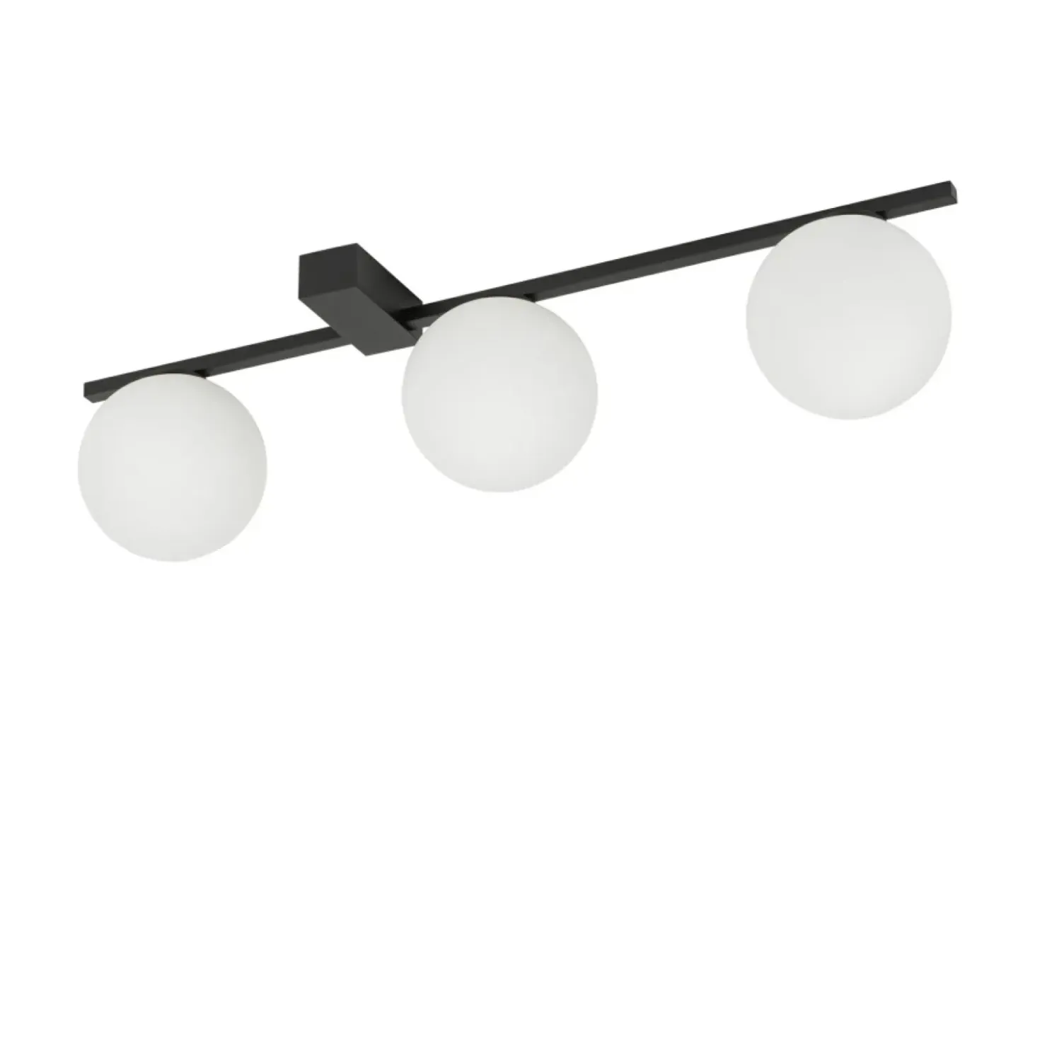 Czarna lampa sufitowa z trzema okrągłymi kloszami 10301 PIK | Kaja*Sklep Kaja Fashion