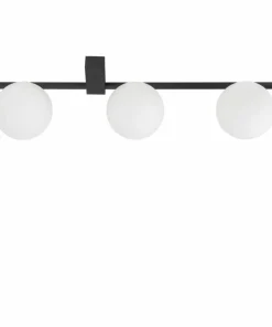 Czarna lampa sufitowa z trzema okrągłymi kloszami 10301 PIK | Kaja*Sklep Kaja Fashion